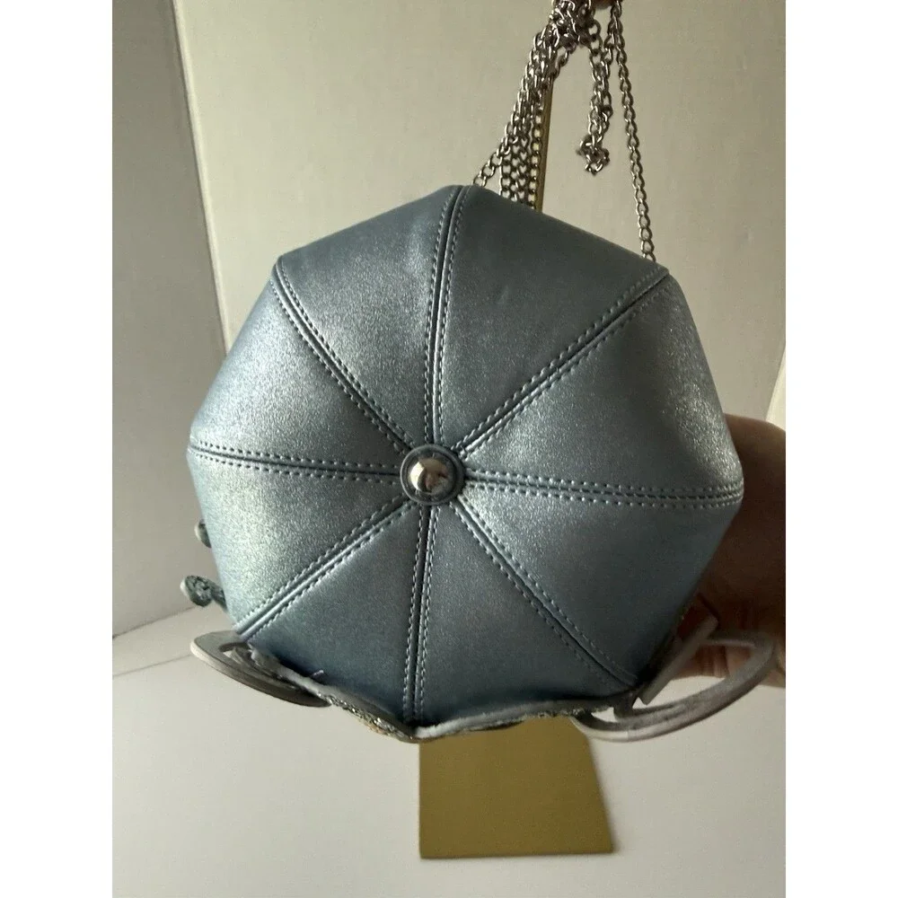 Cinderella Carriage Crossbody Danielle Nicole Brand Purse Silver Chain - Picture 10 of 16